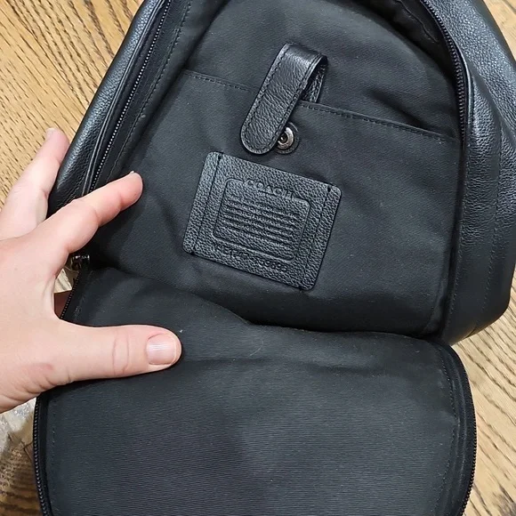 Coach Men's Charles Black and Green Camouflage Backpack - Picture 5 of 8